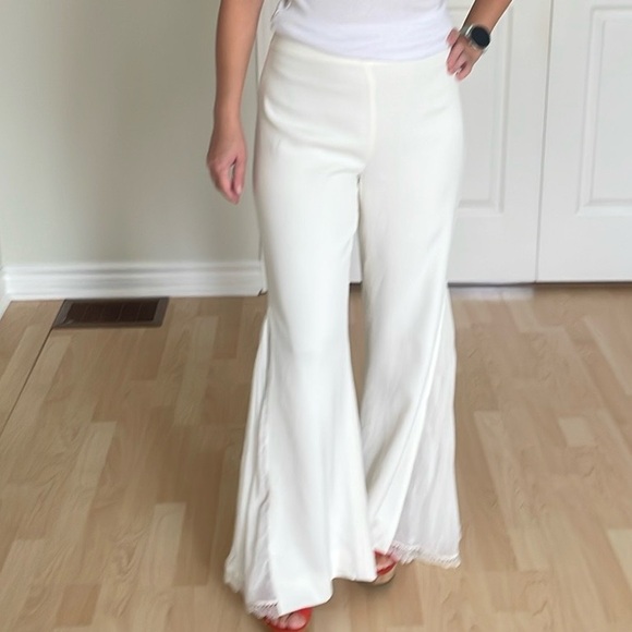 Jonathan Simkhai white flare pleated pants trousers, size US 2 - Picture 8 of 13
